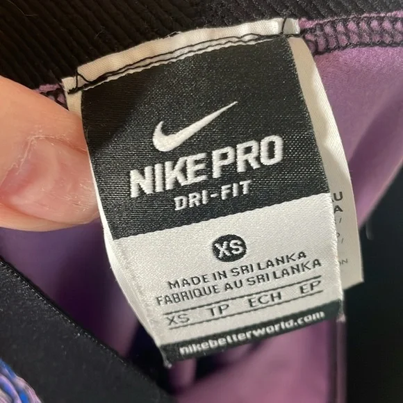Nike Pro XS purple black leggings - Picture 4 of 4